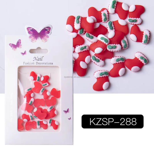 Nail Charm Christmas Sock 20pcs/bag #KZSP288-4