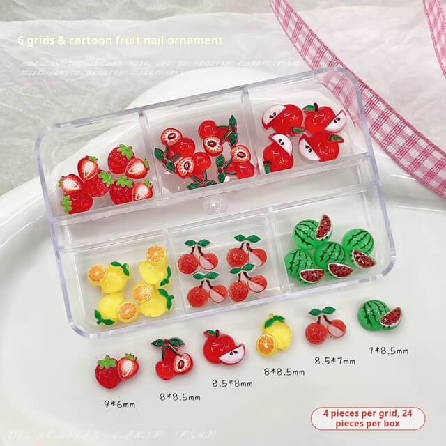 Nail Charms 3D Fruits 24pcs/Box #6428-4