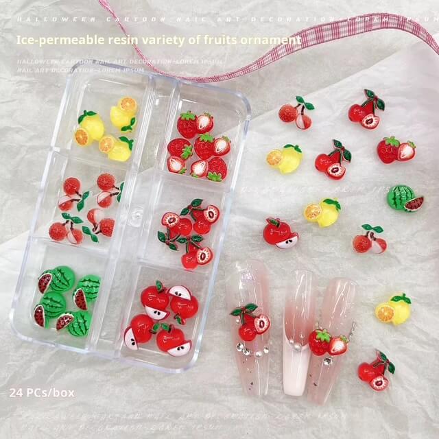 Nail Charms 3D Fruits 24pcs/Box #6428-4