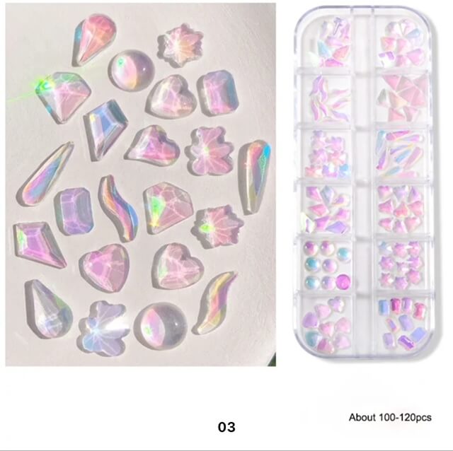 Nail Rhinestone Ice Transparent Crytal AB 12 Styles /Box - Premier Nail Supply 