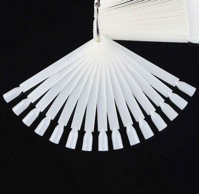 50 Tips Nail Swatch Sticks with Ring Holder - Premier Nail Supply 