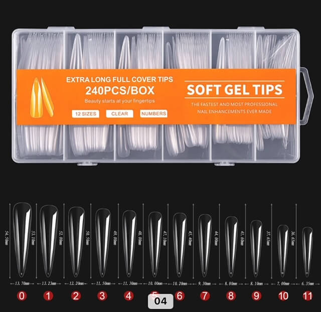 Gel Tip Stiletto Xtra Long 240pcs/Box - Premier Nail Supply 