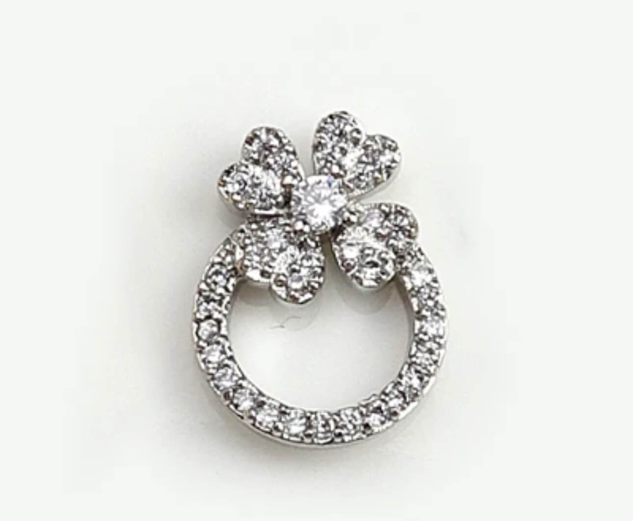 Nail Charm Circle Flower with Rhinestone 2pcs/Bag