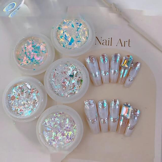 Nail Art Unicorn Chrome Flat Glitter