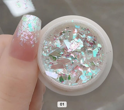 Nail Art Unicorn Chrome Flat Glitter