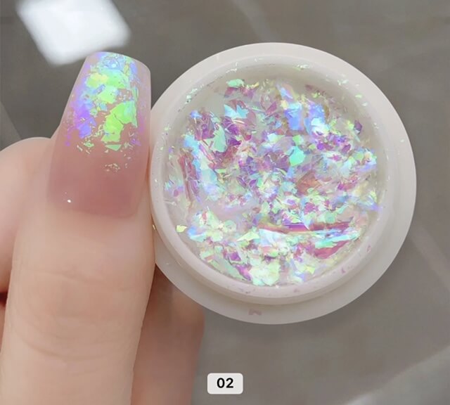 Nail Art Unicorn Chrome Flat Glitter