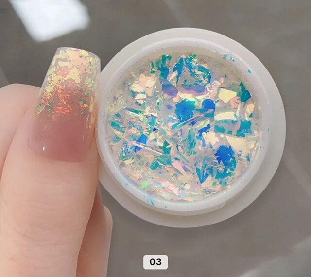 Nail Art Unicorn Chrome Flat Glitter