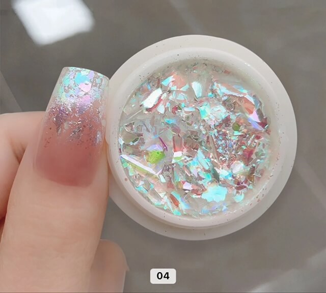 Nail Art Unicorn Chrome Flat Glitter