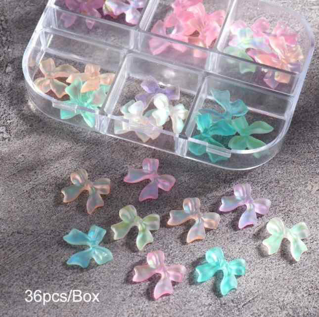 Nail Charm Resin Bows 36pcs/Box - Premier Nail Supply 