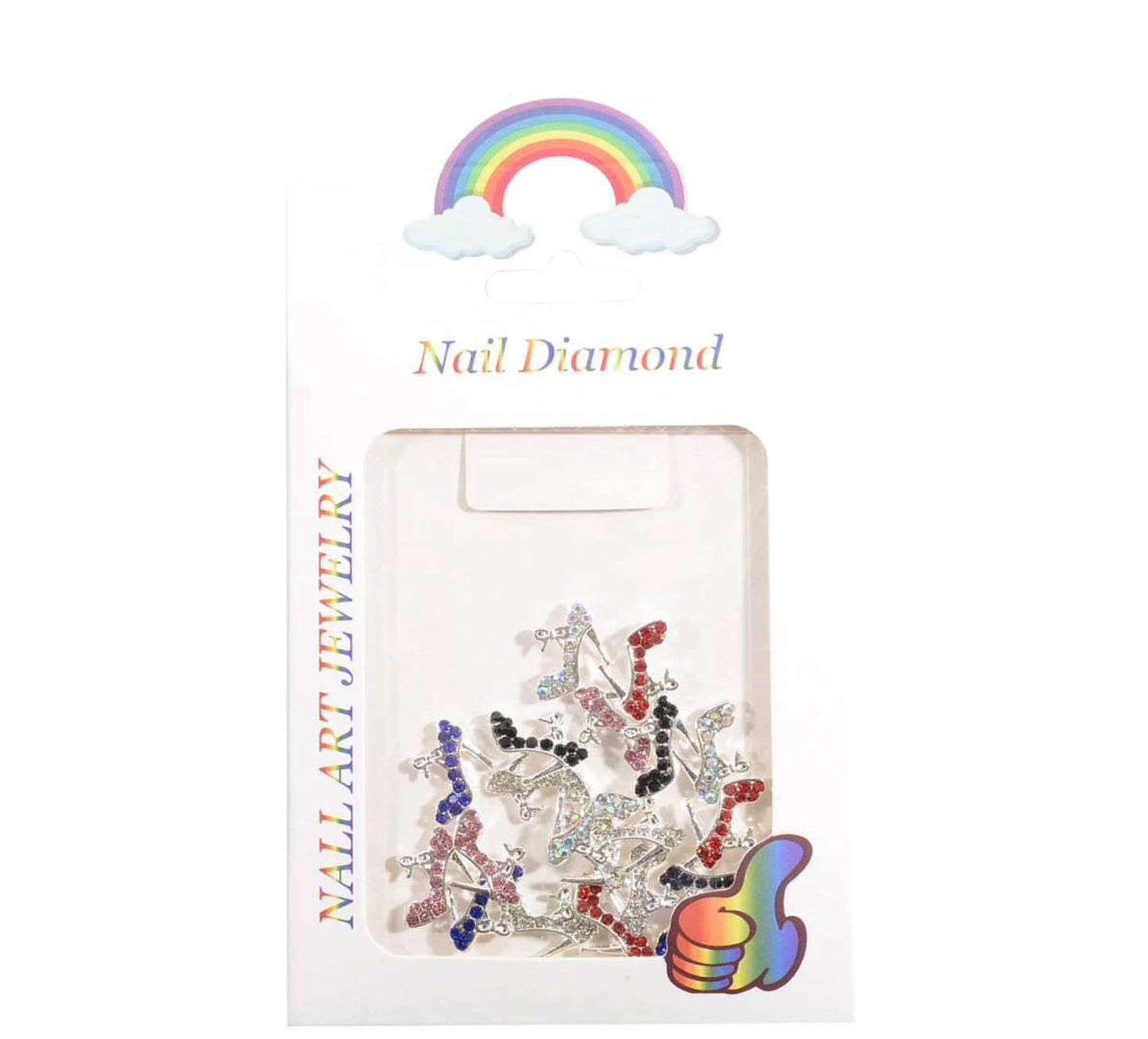 Nail Charm Silver High Heels Mix Colors 20pcs/Bag - Premier Nail Supply 