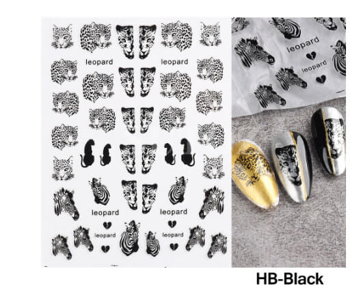 Nail Sticker Black Leopard - BTFS07