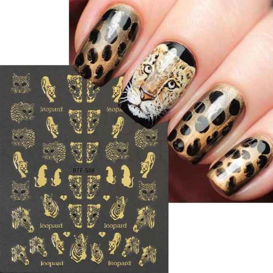 Nail Sticker Gold Leopard - BTFS08