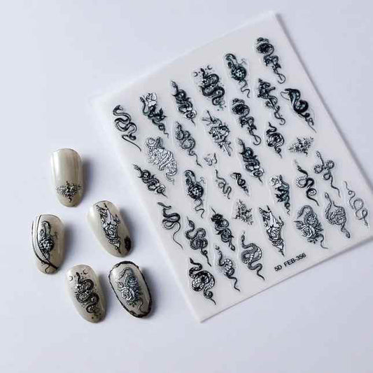 Nail Sticker Black Snake - 5DFEB356