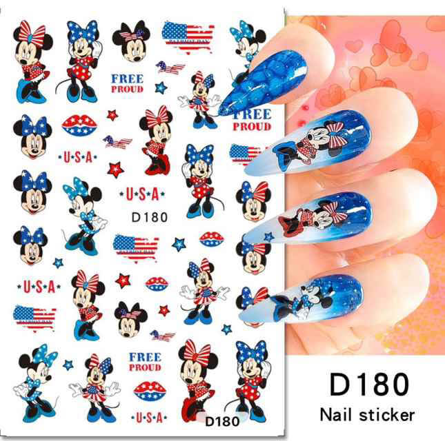 Nail Sticker Independence Day Mickey Mouse D180