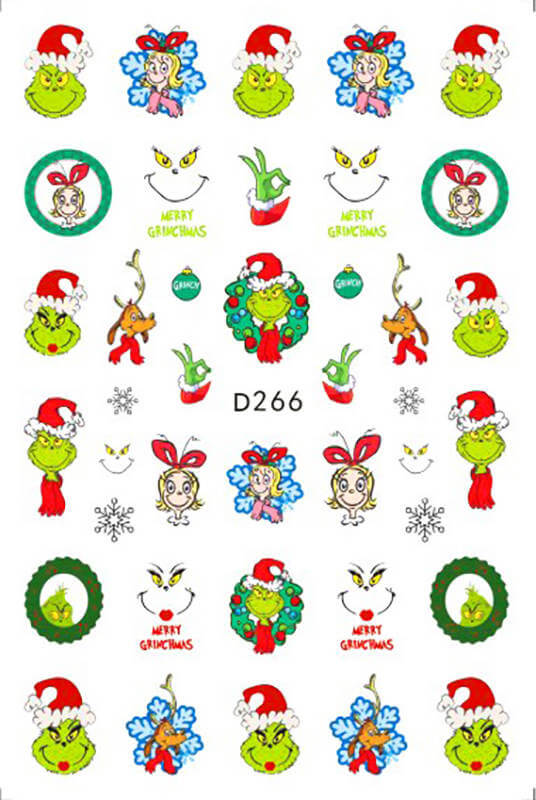 Nail Sticker Christmas Grinchmas D266 - Premier Nail Supply 