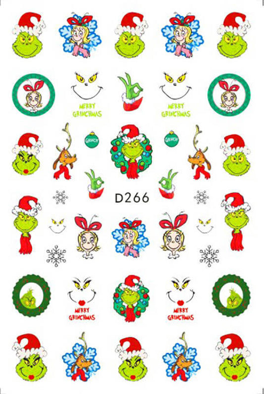 Nail Sticker Christmas Grinchmas D266 - Premier Nail Supply 