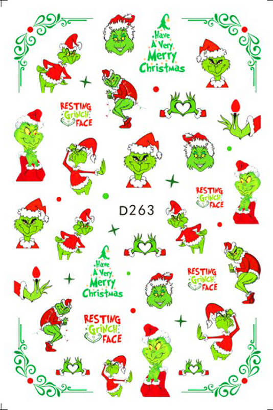 Nail Sticker Christmas Grinchmas D263 - Premier Nail Supply 