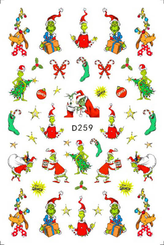 Nail Sticker Christmas the Grinchmas D259 - Premier Nail Supply 