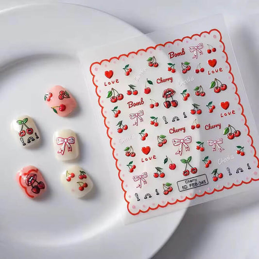 Nail Sticker Red Cherry #5DFEB345