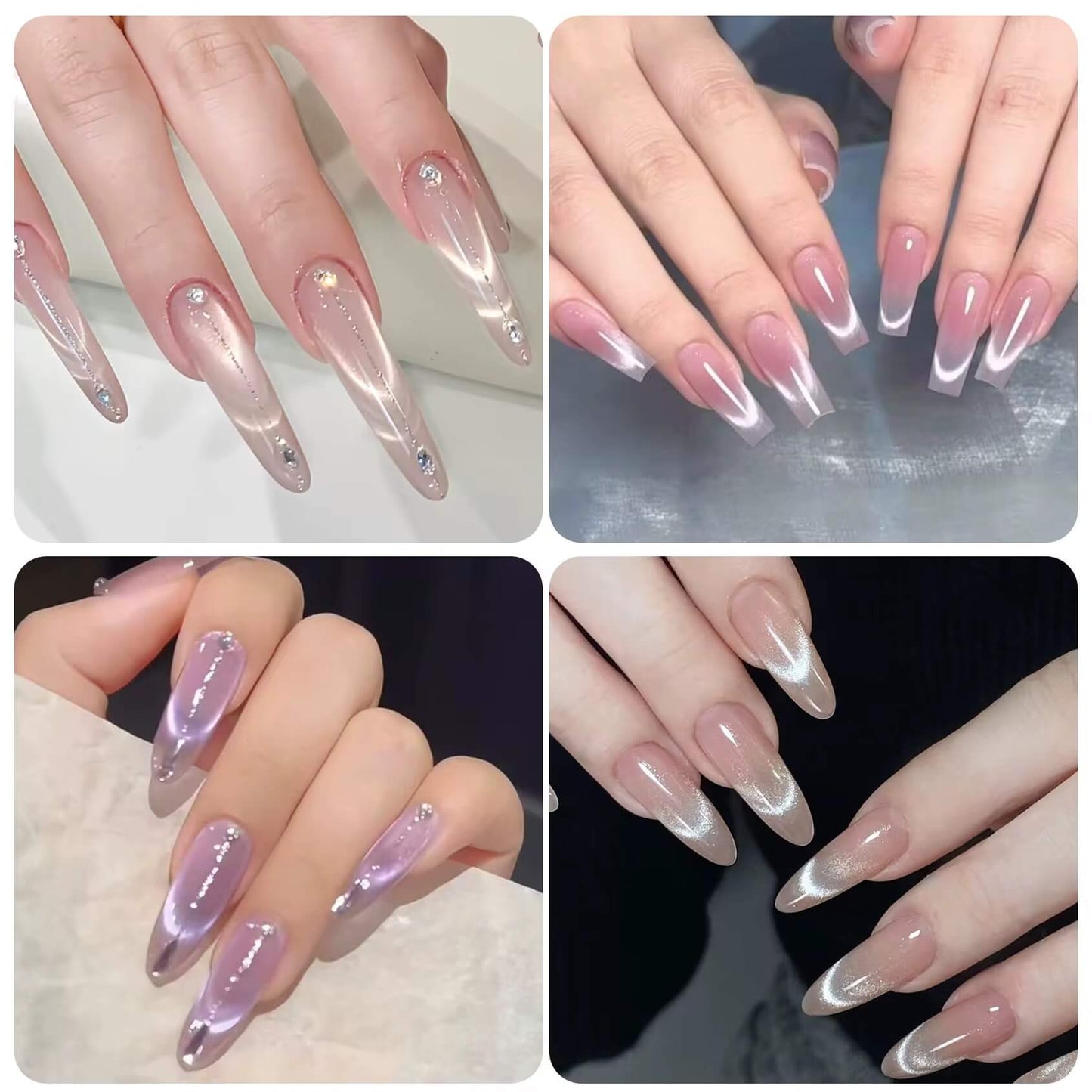 Nail French Cat Eye Double Headed Magnet 1pcs  #6858-4