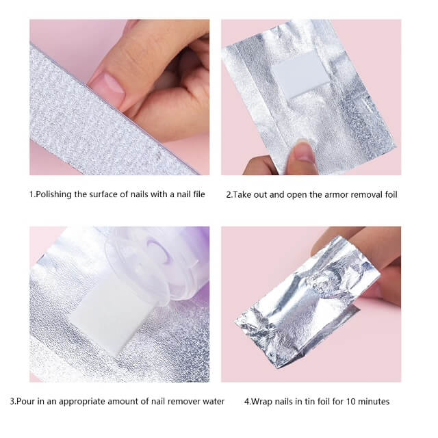 Nail Foil Wraps for Gel Polish Remover 100pcs/pack