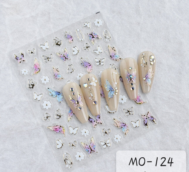 Nail Sticker 3D Butterfly and Flower MO124