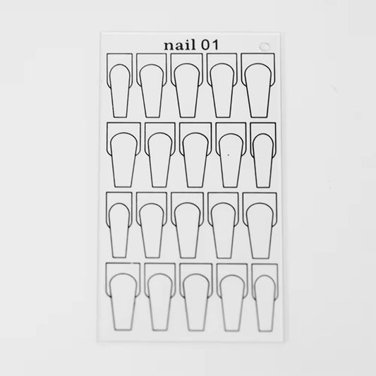 Nail Practice Plate Manicure Coffin Long Shape 1pcs