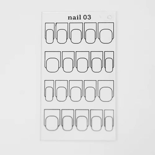 Nail Practice Plate Manicure Square Short Shape 1pcs #9242-3