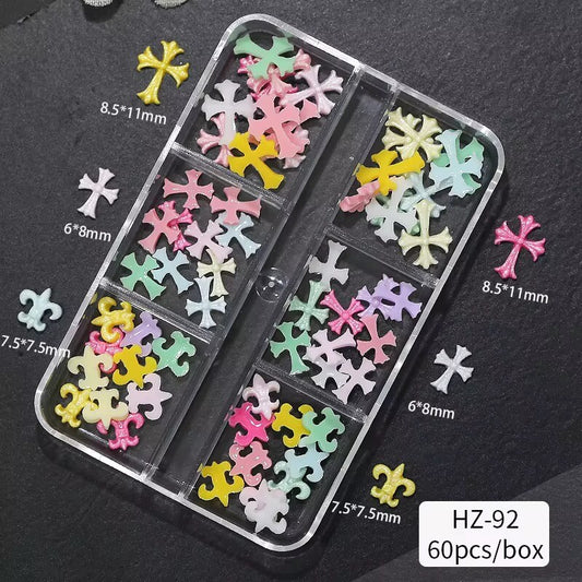 Nail Charm Mixed Color Cross #HZ92-4