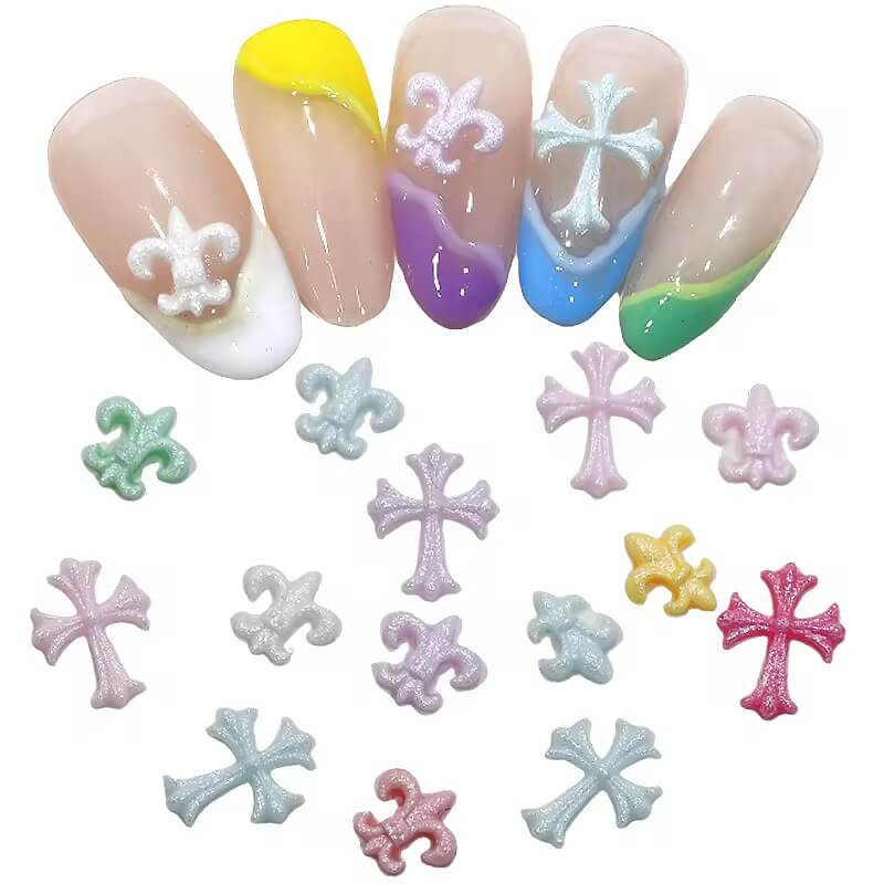 Nail Charm Mixed Color Cross #HZ92-4