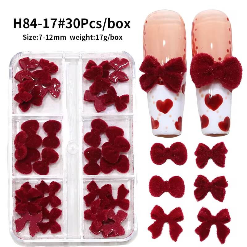 Nail Charm Red Bow #8417-4
