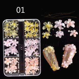 Nail Charms 3D Acrylic Flower 🌸 with Pearl #7178-4