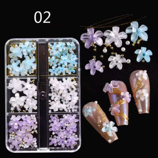 Nail Charms 3D Acrylic Flower 🌸 with Pearl #2454-4