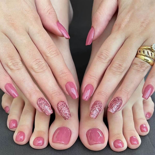 Press On Nail Coffin Hand and Toe Set #6314-12