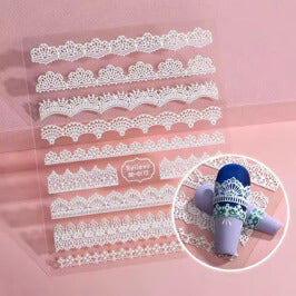 Nail Sticker White Pattern #5D0172