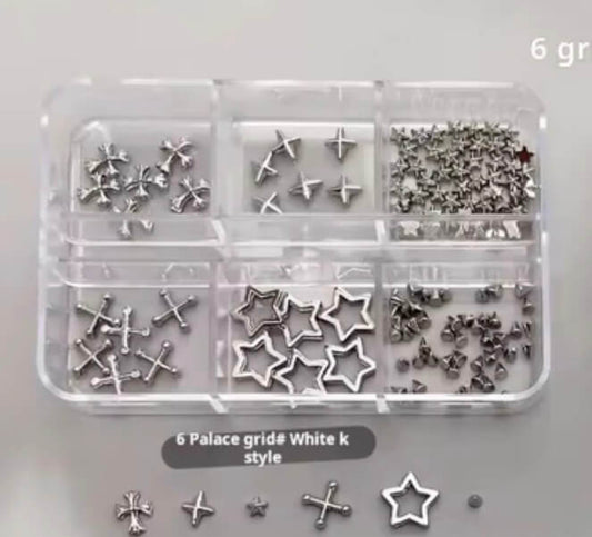 Nail Charm Star, Cross 6styles/box #4149-4