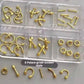 Nail Art River Gold Gothic Star Studs 6Grits/Box #4146-4