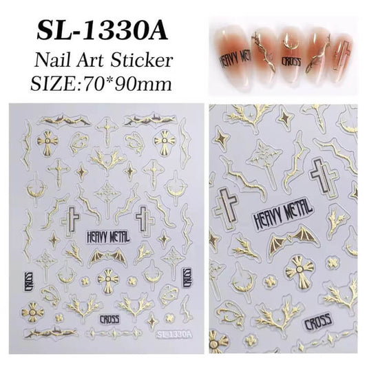 Nail Sticker Gold Cross #SL1330A