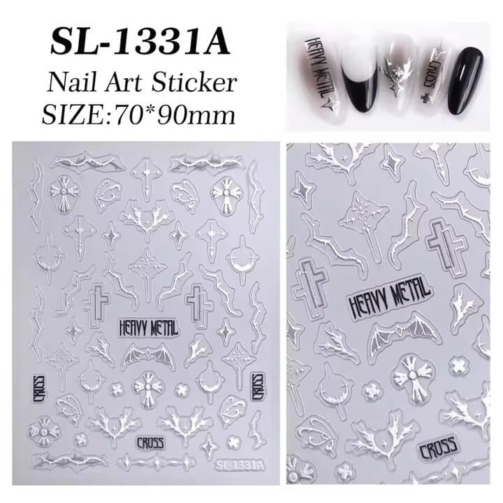 Nail Sticker Silver Cross #SL1331A