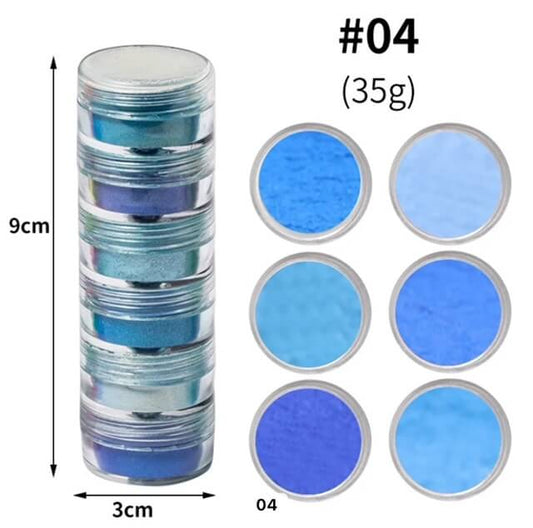 Nail Powder Colors Pigment 6jars/Pack