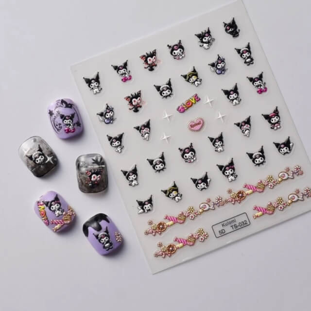 Nail Sticker Kuromi Love 5DTS032