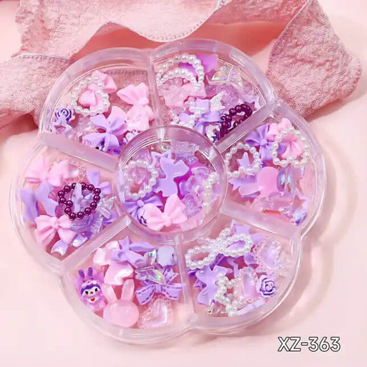 Nail Charm Bow-Knot Hello Kitty Mix 3D Flower