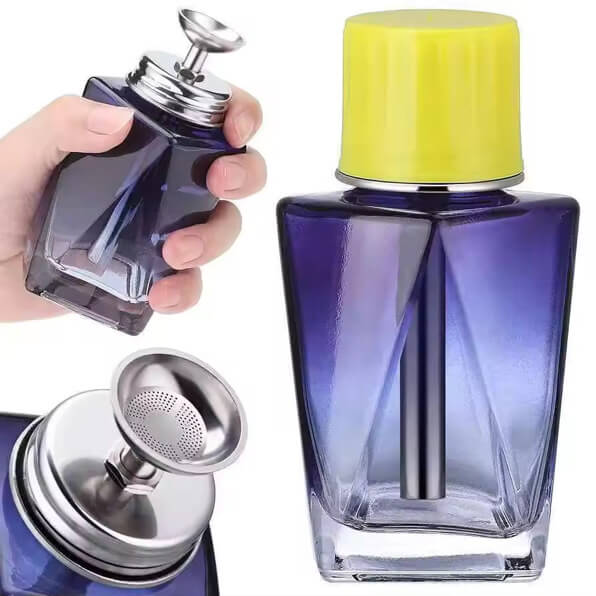 Glass Pump Dispenser Liquid Bottle Blue or Purple #9374-14