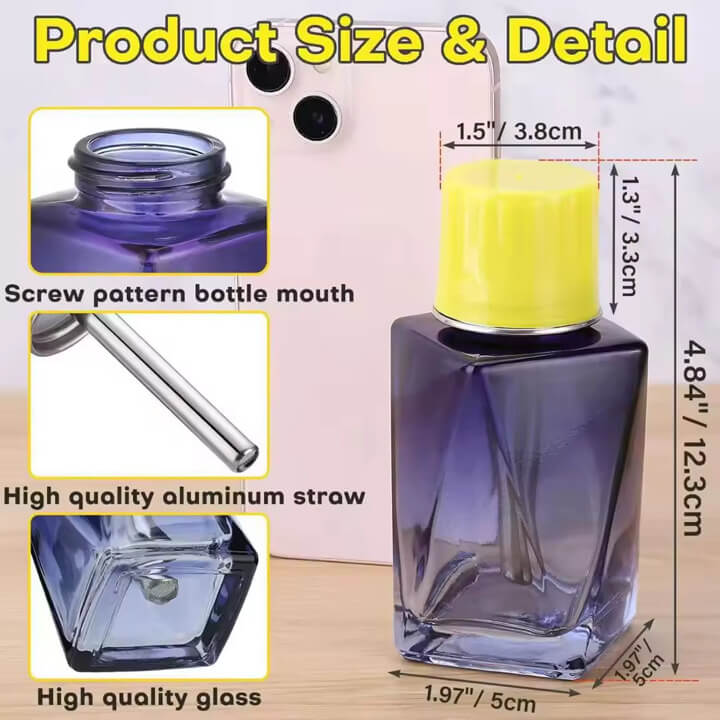 Glass Pump Dispenser Liquid Bottle Blue or Purple #9374-14