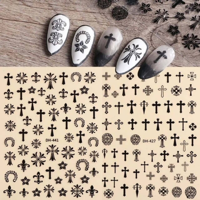 Nail Sticker Decals Cross - Premier Nail Supply 