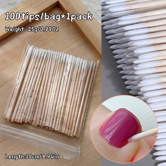 Nail Microblading Cotton Swab Sticks 100pcs #2222-1
