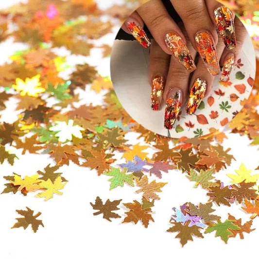 Nail Art Maple Leaf Mix Color 6Grits