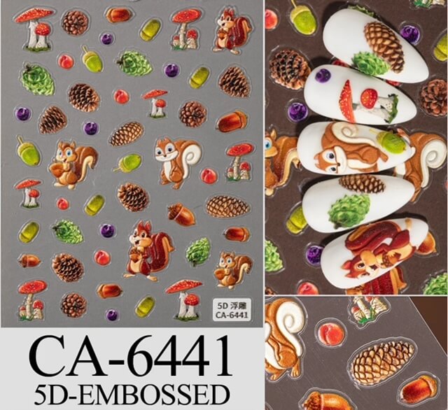 Nail Sticker Squirrels - Pine Cones 5D-CA6441