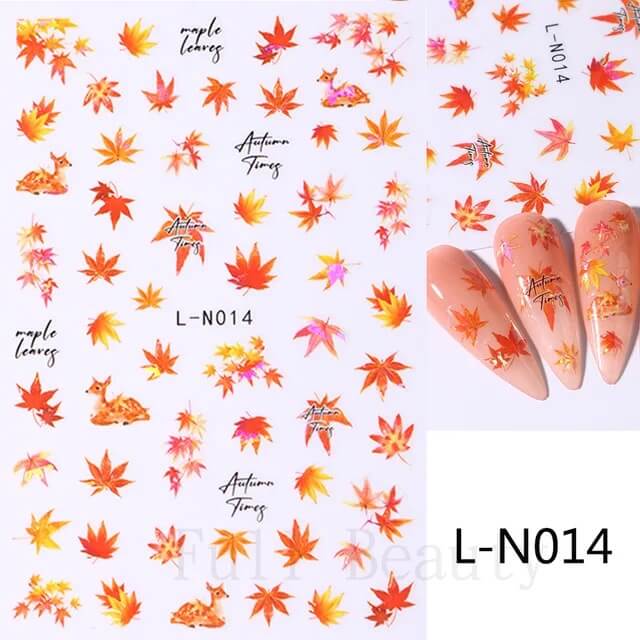 Nail Sticker Mable Leaf and Deer LN014