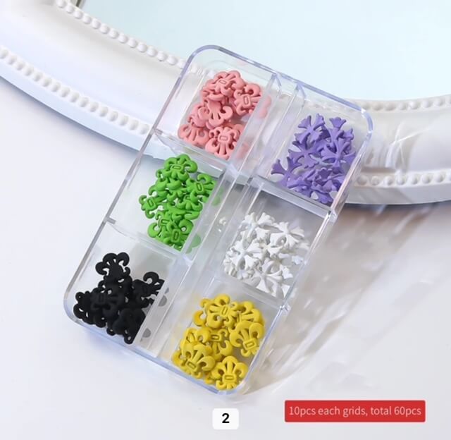 Nail Art Cross 3D Color Charm Pack